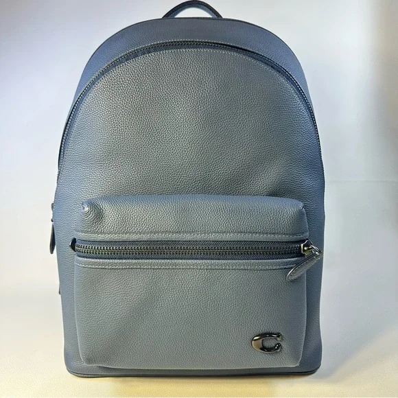 NEW Coach Charter Leather Backpack in Dark Denim Blue - Picture 3 of 13